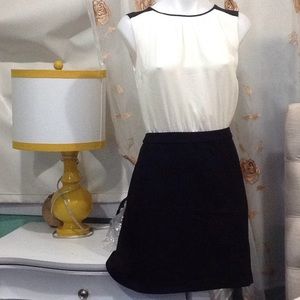 Loft, Sexy Black N cream Dress